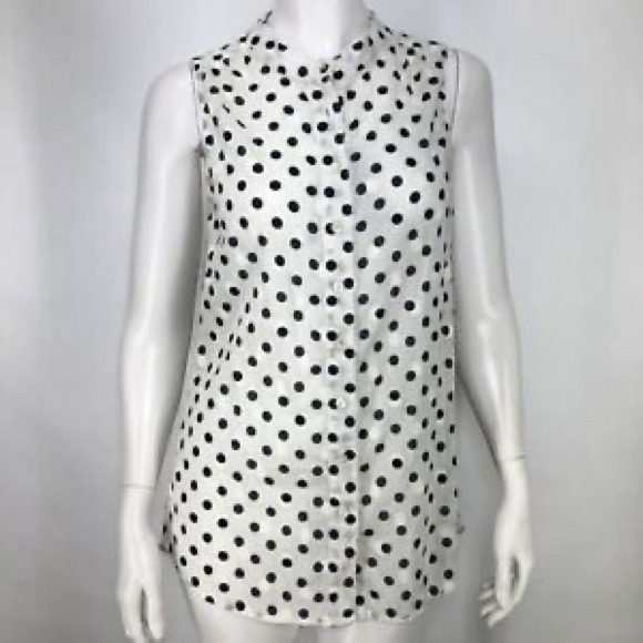 NWT J. Crew Factory black and white polka dot top - Picture 8 of 8